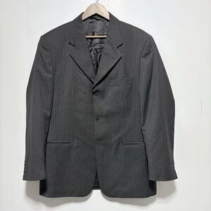 Louis Dell Olio Blazer Mens 42 Dark Gray Pinstripe Wool Italy Bozzalla Lesna